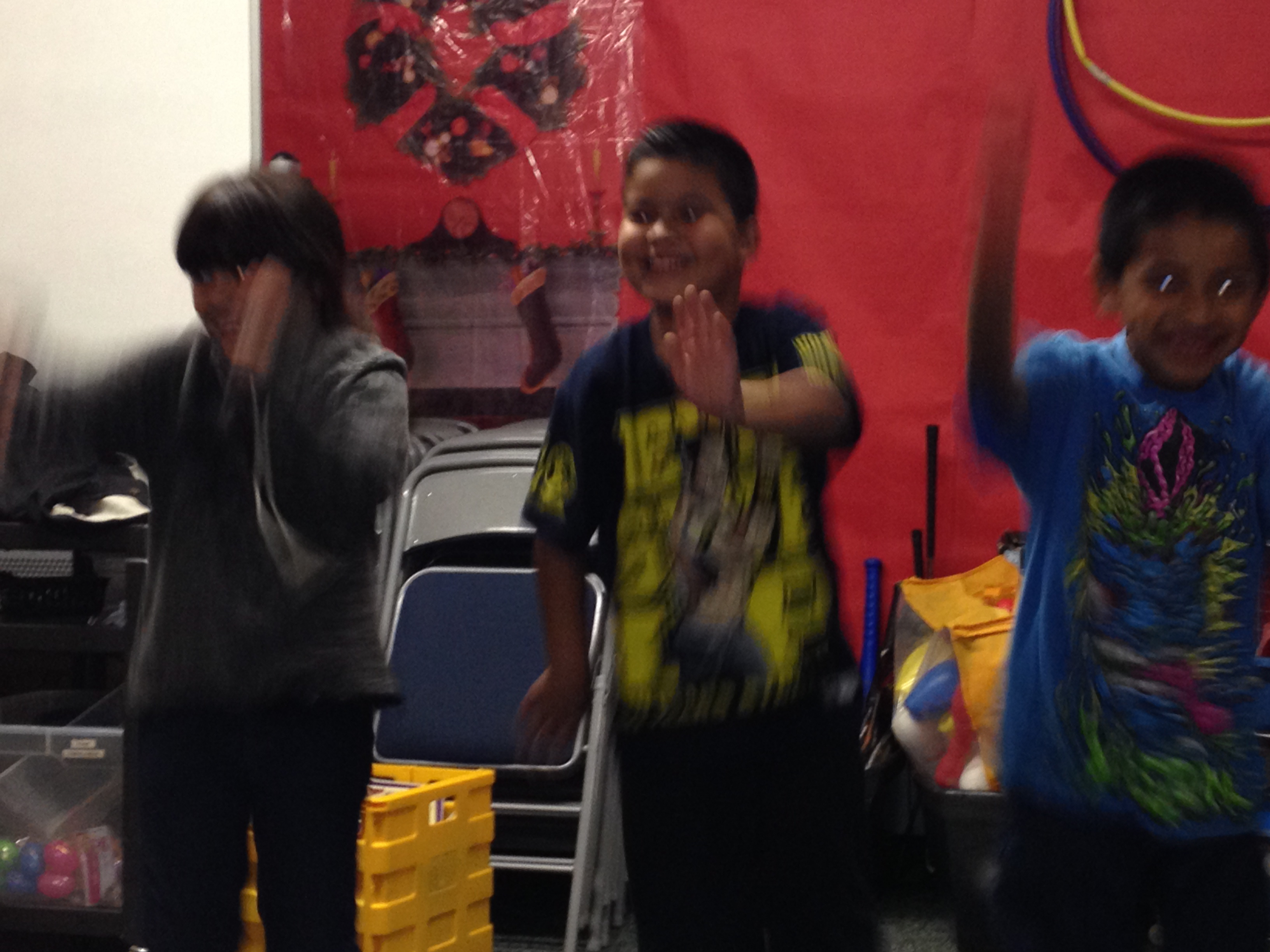 Doing some groovy dance moves!